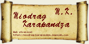 Miodrag Karapandža vizit kartica